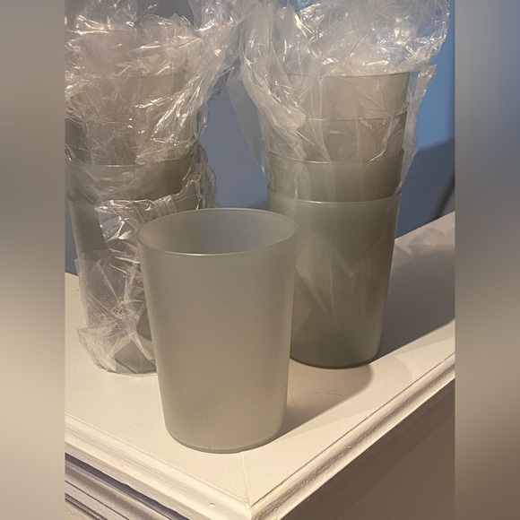 Target Other - Elegant Frosted Grey Plastic cups set of 8